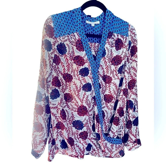 Beautiful long sleeve Daniel Rainn blouse size large like-new condition - Picture 1 of 3